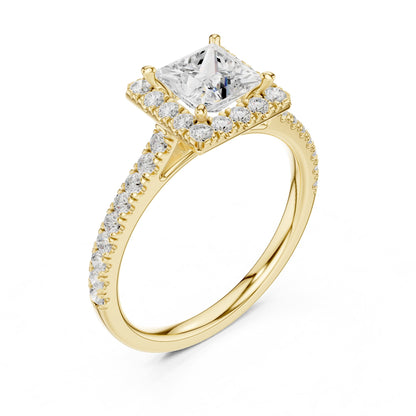 Princess Halo Lab Grown Diamond Engagement Ring