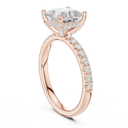 Princess Hidden Halo Lab Grown Diamond Engagement Ring