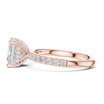 Princess Hidden Halo Lab Grown Diamond Engagement Ring