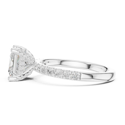 Princess Hidden Halo Lab Grown Diamond Engagement Ring