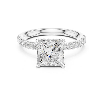 Princess Hidden Halo Lab Grown Diamond Engagement Ring