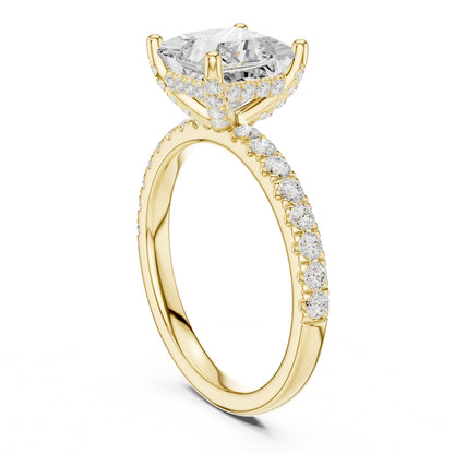 Princess Hidden Halo Lab Grown Diamond Engagement Ring