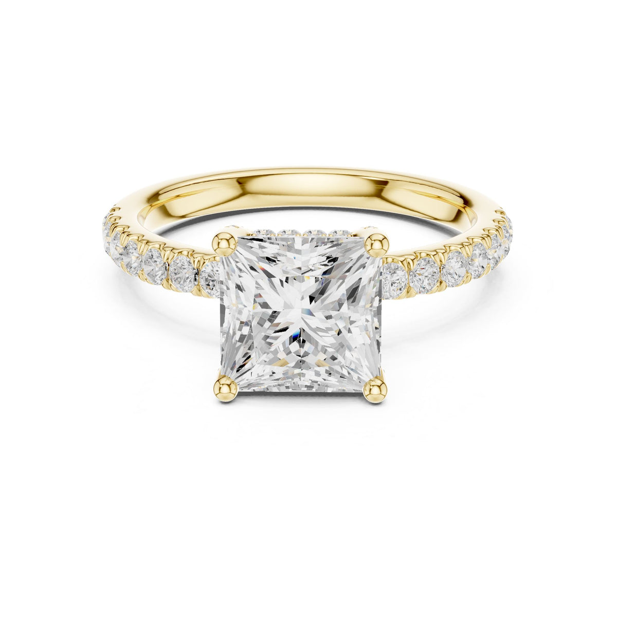 Princess Hidden Halo Lab Grown Diamond Engagement Ring