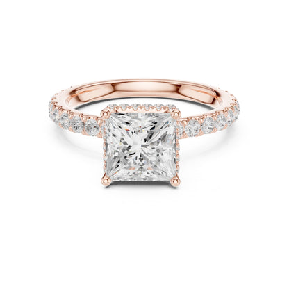Princess Hidden Halo Lab Grown Diamond Engagement Ring