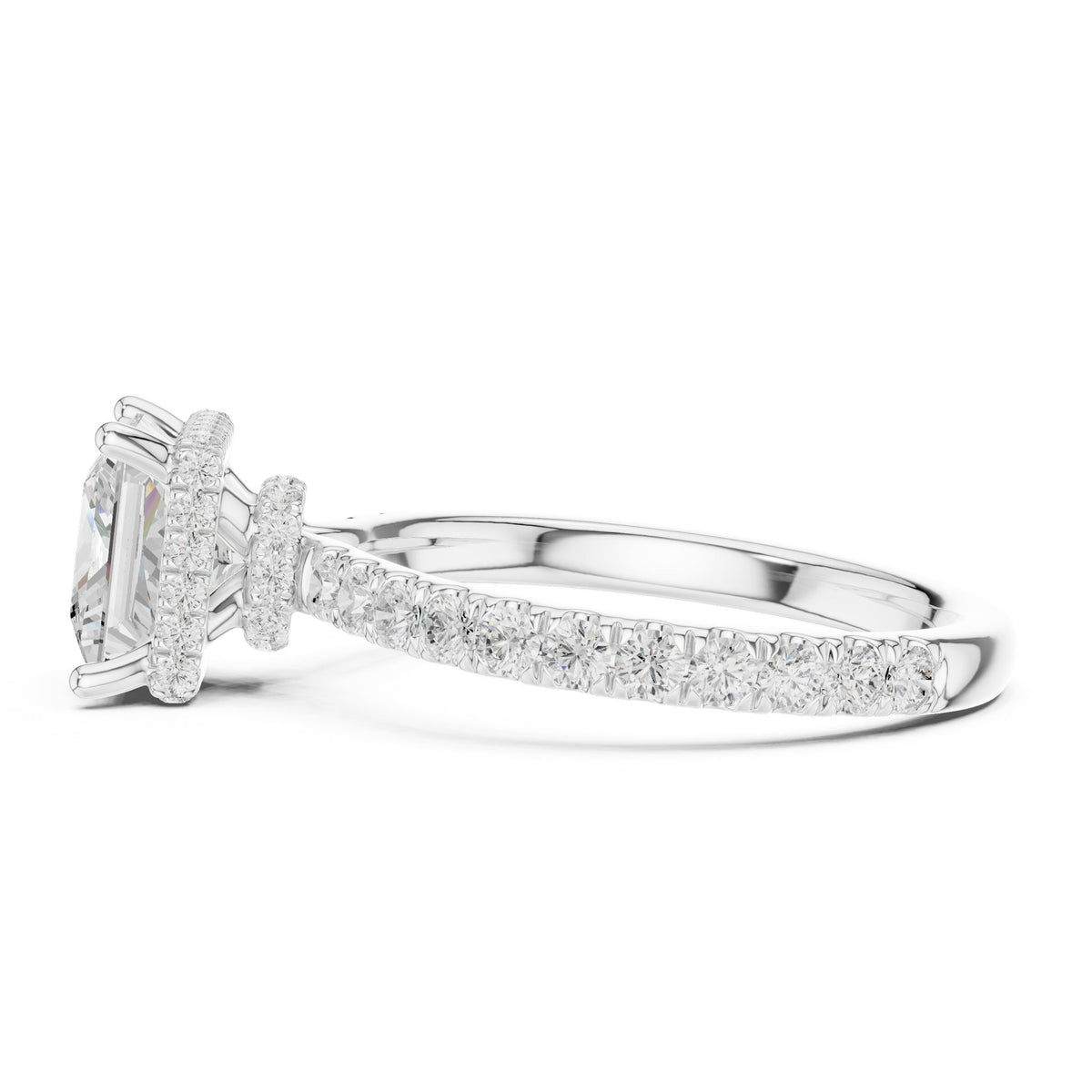 Princess Hidden Halo Lab Grown Diamond Engagement Ring