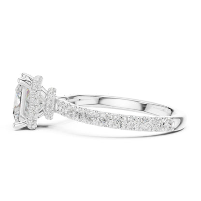 Princess Hidden Halo Lab Grown Diamond Engagement Ring