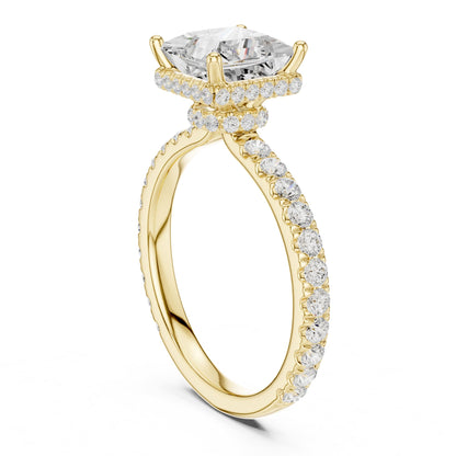 Princess Hidden Halo Lab Grown Diamond Engagement Ring