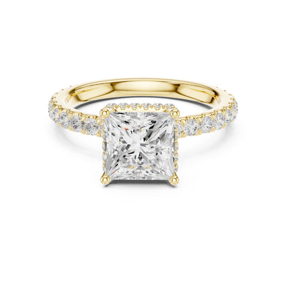 Princess Hidden Halo Lab Grown Diamond Engagement Ring