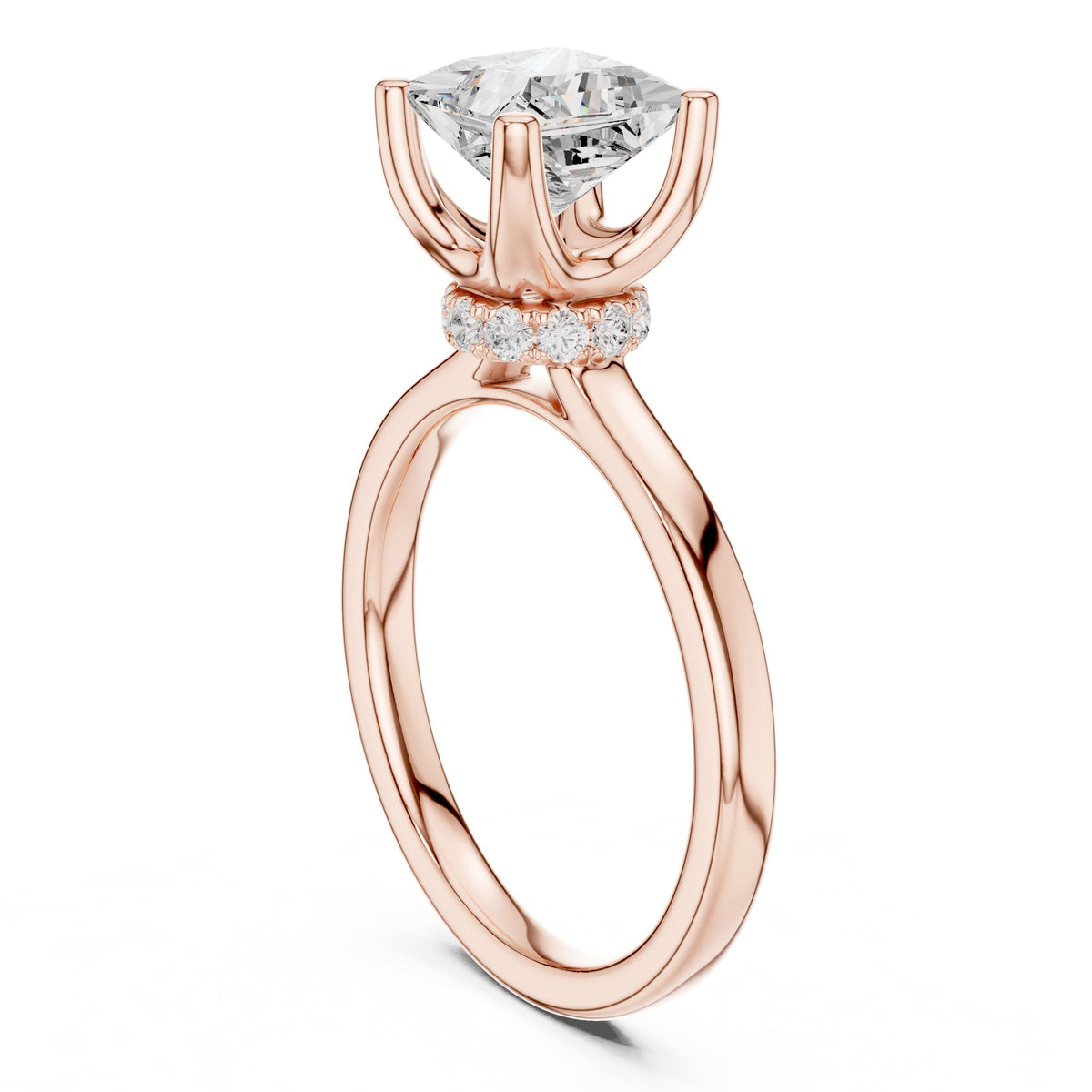 Princess Hidden Halo Lab Grown Diamond Engagement Ring
