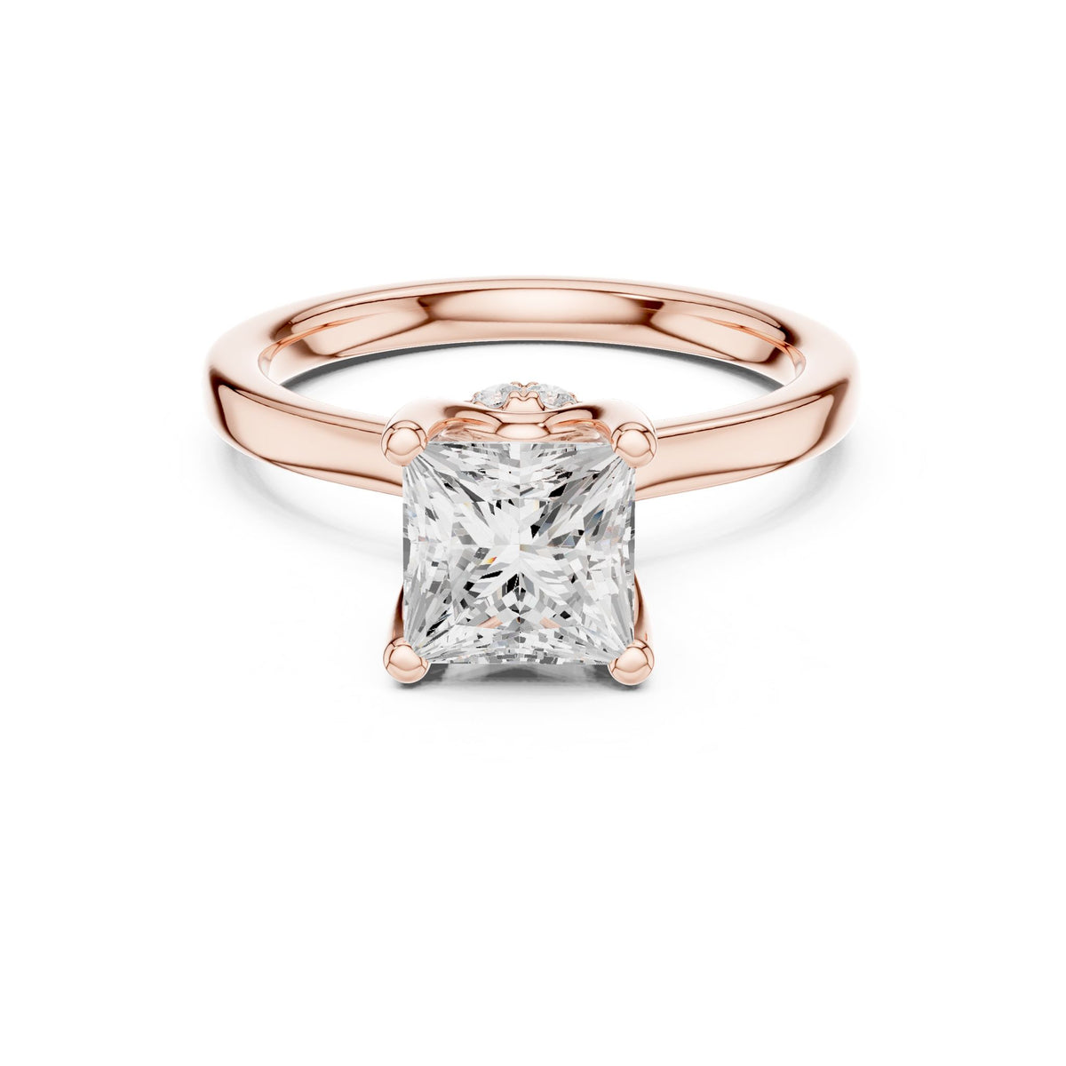 Princess Hidden Halo Lab Grown Diamond Engagement Ring