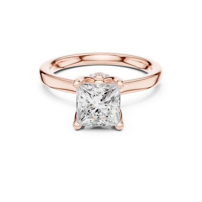Princess Hidden Halo Lab Grown Diamond Engagement Ring