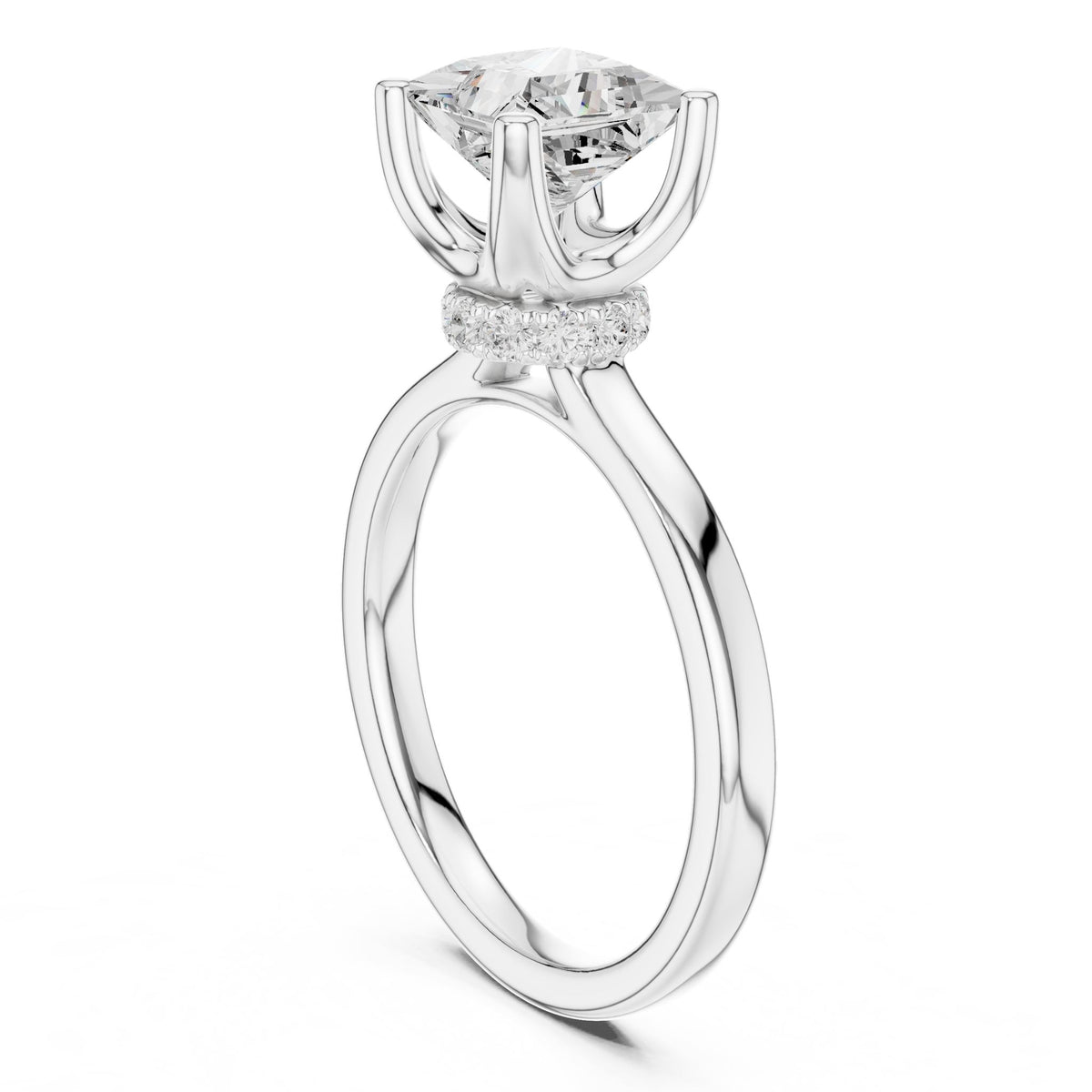 Princess Hidden Halo Lab Grown Diamond Engagement Ring