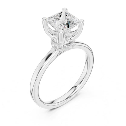 Princess Hidden Halo Lab Grown Diamond Engagement Ring