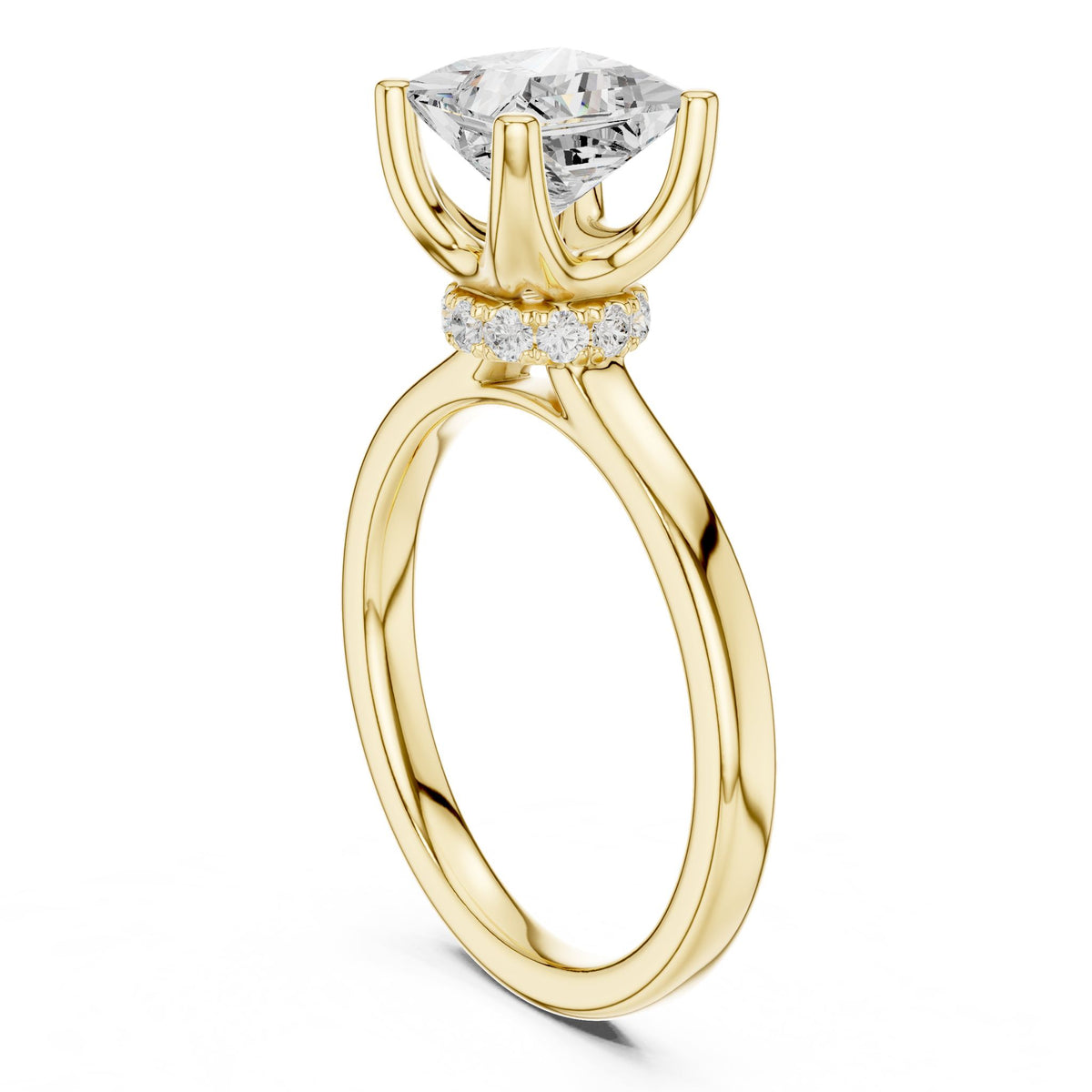 Princess Hidden Halo Lab Grown Diamond Engagement Ring