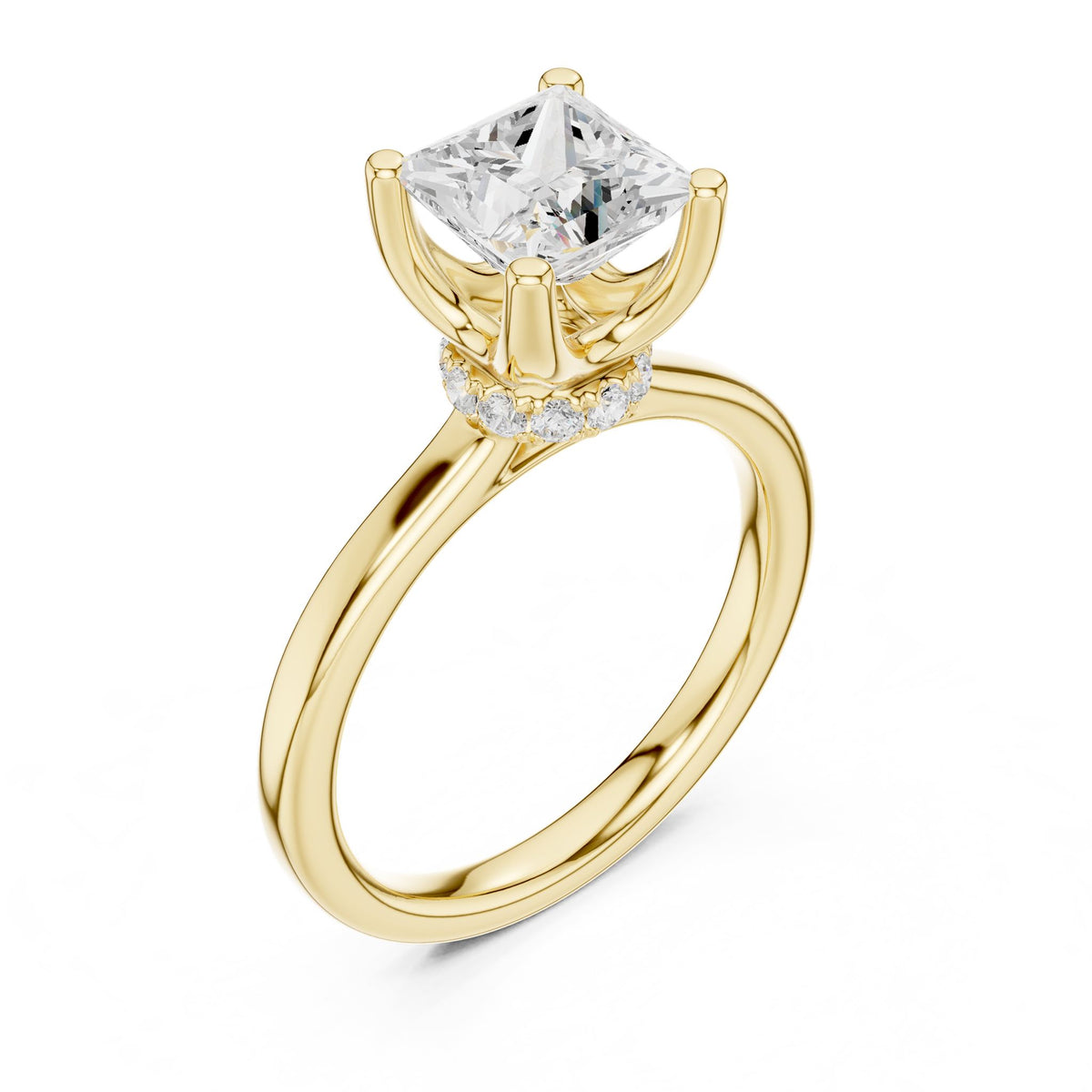 Princess Hidden Halo Lab Grown Diamond Engagement Ring