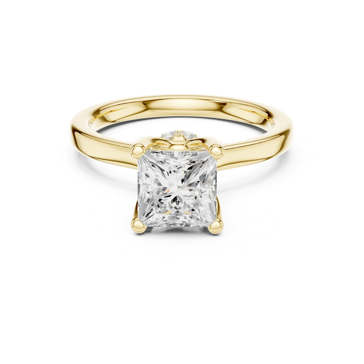 Princess Hidden Halo Lab Grown Diamond Engagement Ring