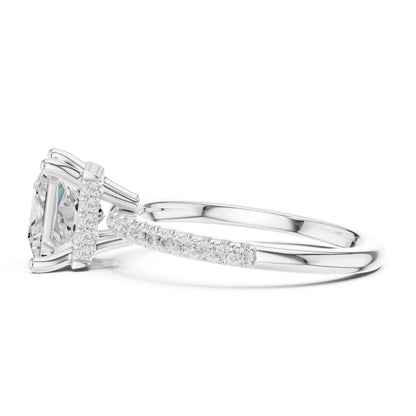 Princess Hidden Halo Lab Grown Diamond Engagement Ring