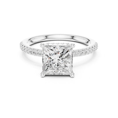 Princess Hidden Halo Lab Grown Diamond Engagement Ring