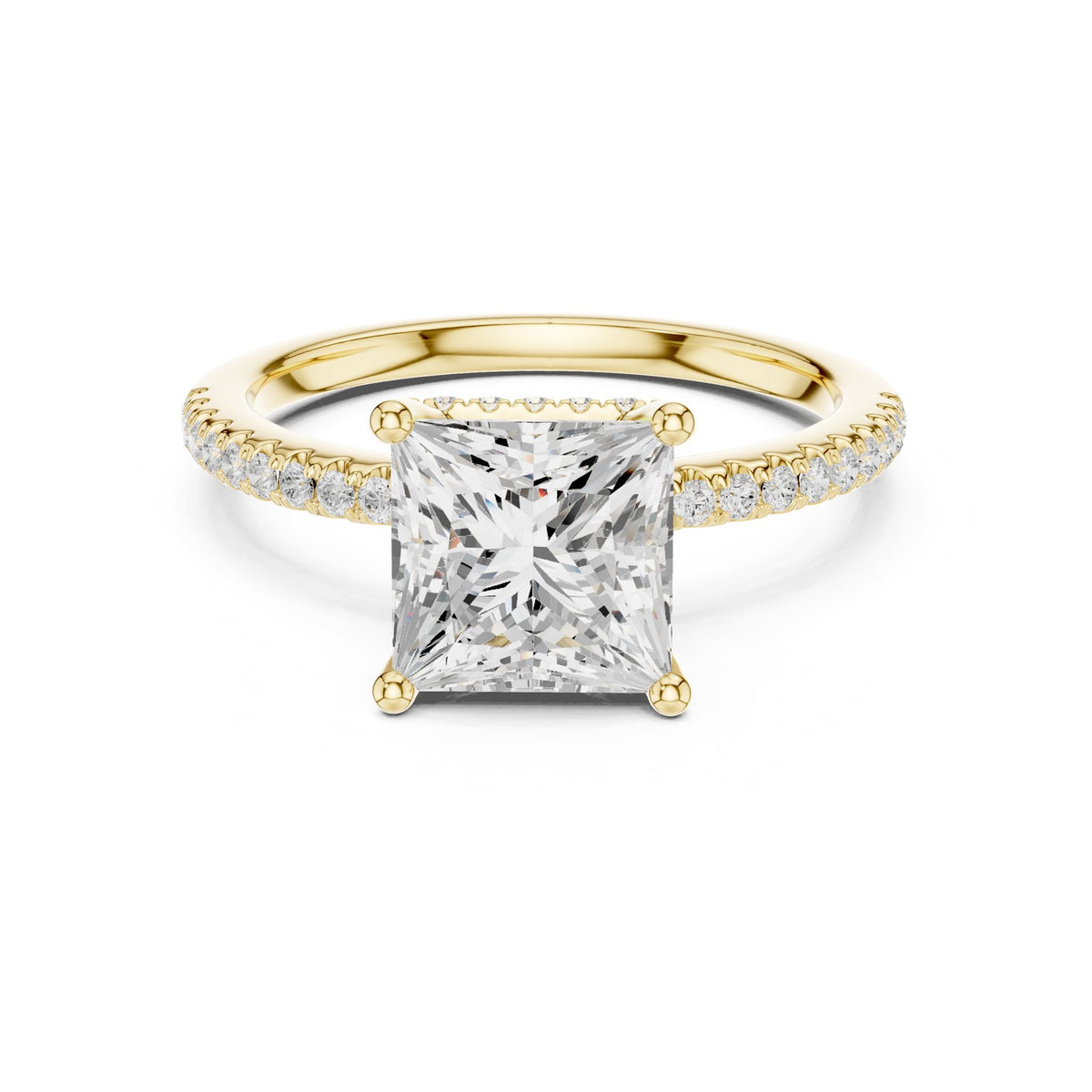 Princess Hidden Halo Lab Grown Diamond Engagement Ring