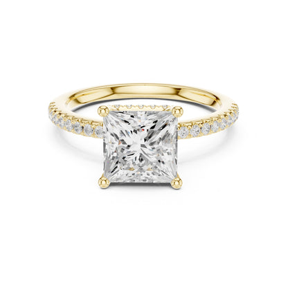 Princess Hidden Halo Lab Grown Diamond Engagement Ring