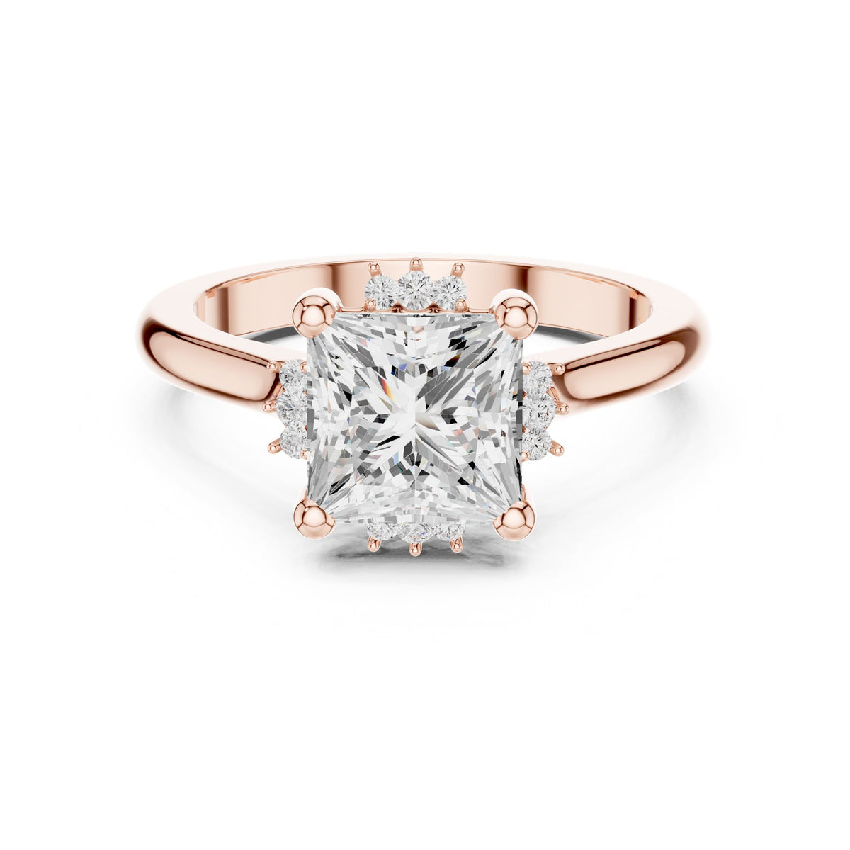Princess Hidden Halo Lab Grown Diamond Engagement Ring