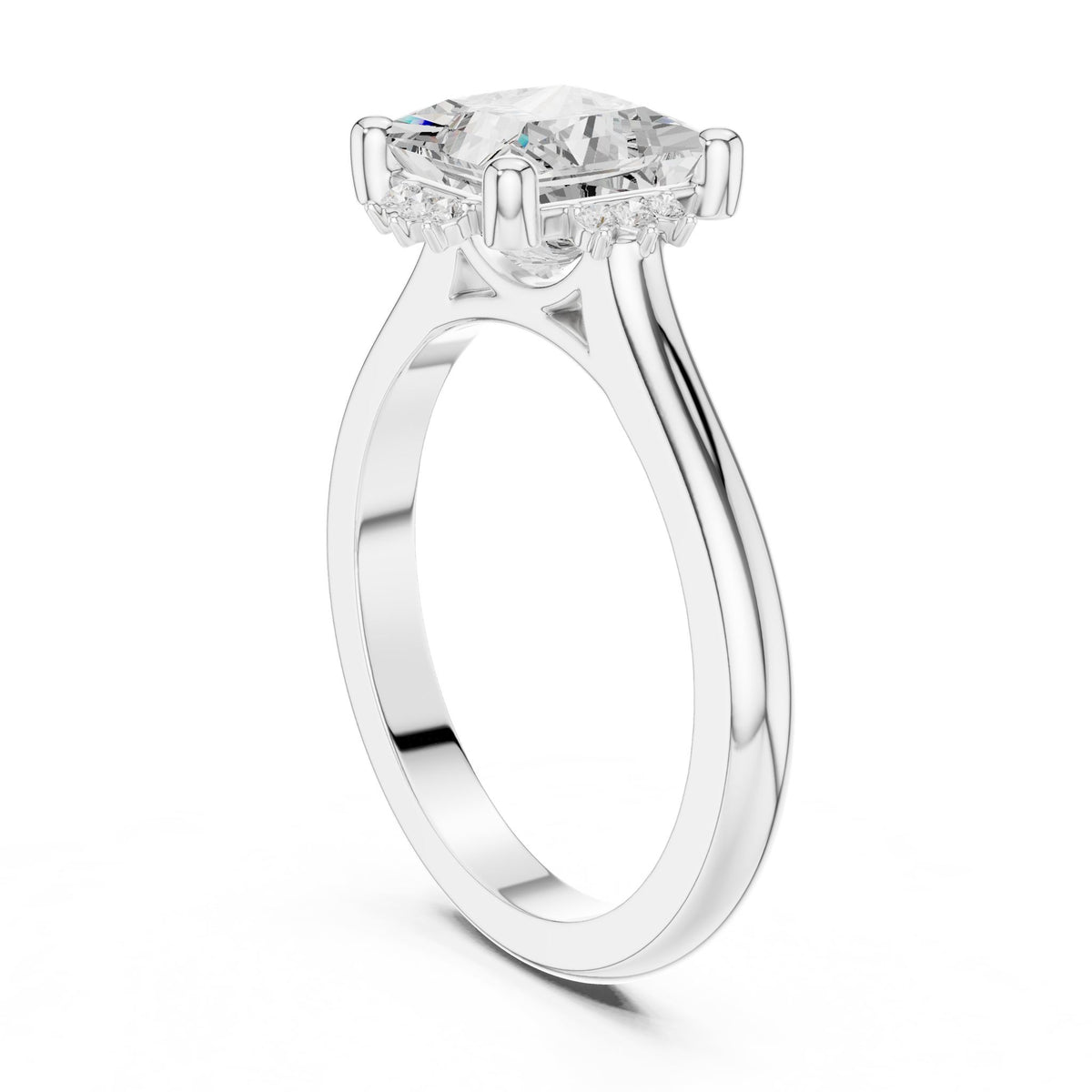 Princess Hidden Halo Lab Grown Diamond Engagement Ring
