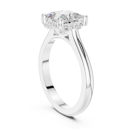 Princess Hidden Halo Lab Grown Diamond Engagement Ring