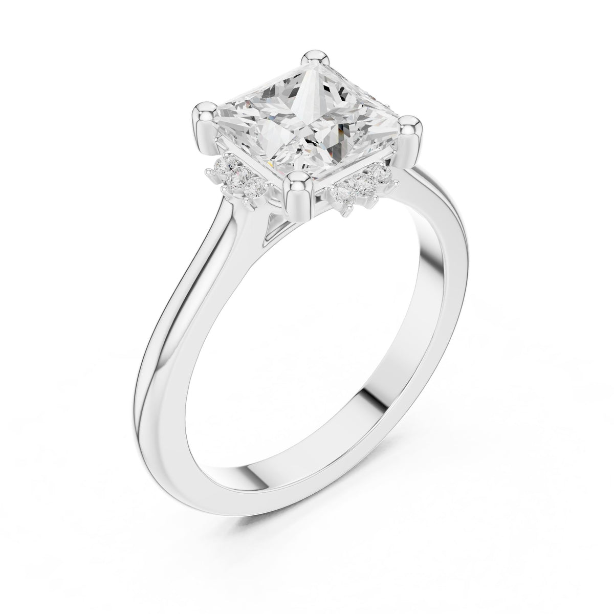 Princess Hidden Halo Lab Grown Diamond Engagement Ring