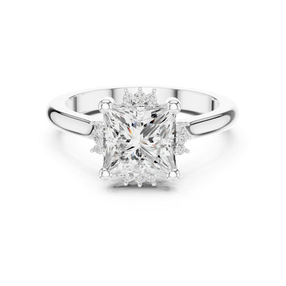 Princess Hidden Halo Lab Grown Diamond Engagement Ring