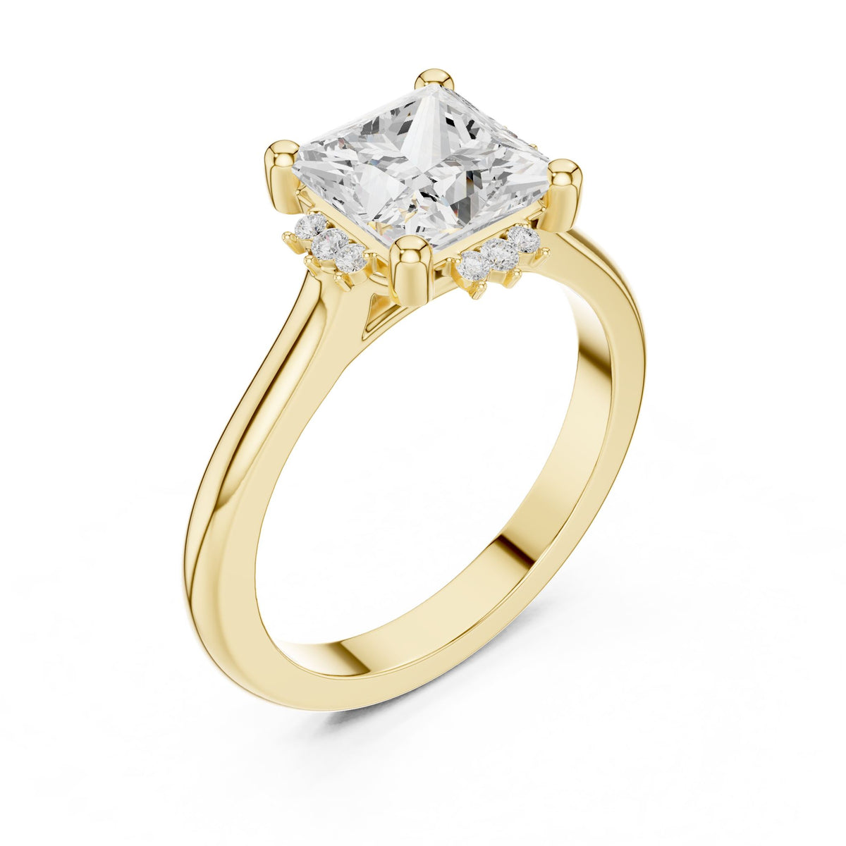 Princess Hidden Halo Lab Grown Diamond Engagement Ring