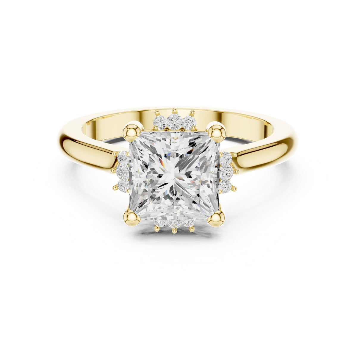 Princess Hidden Halo Lab Grown Diamond Engagement Ring