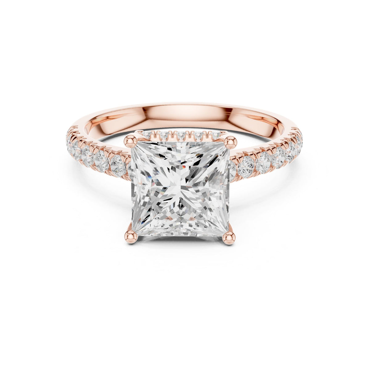 Princess Hidden Halo Lab Grown Diamond Engagement Ring