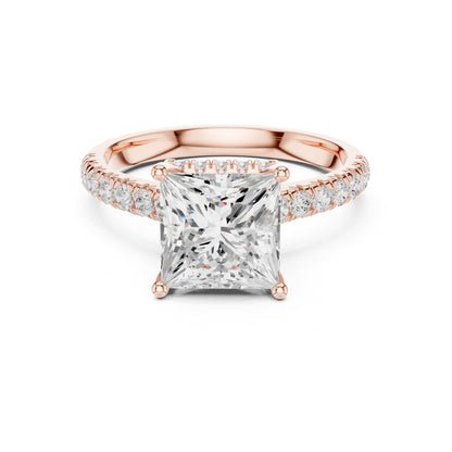Princess Hidden Halo Lab Grown Diamond Engagement Ring