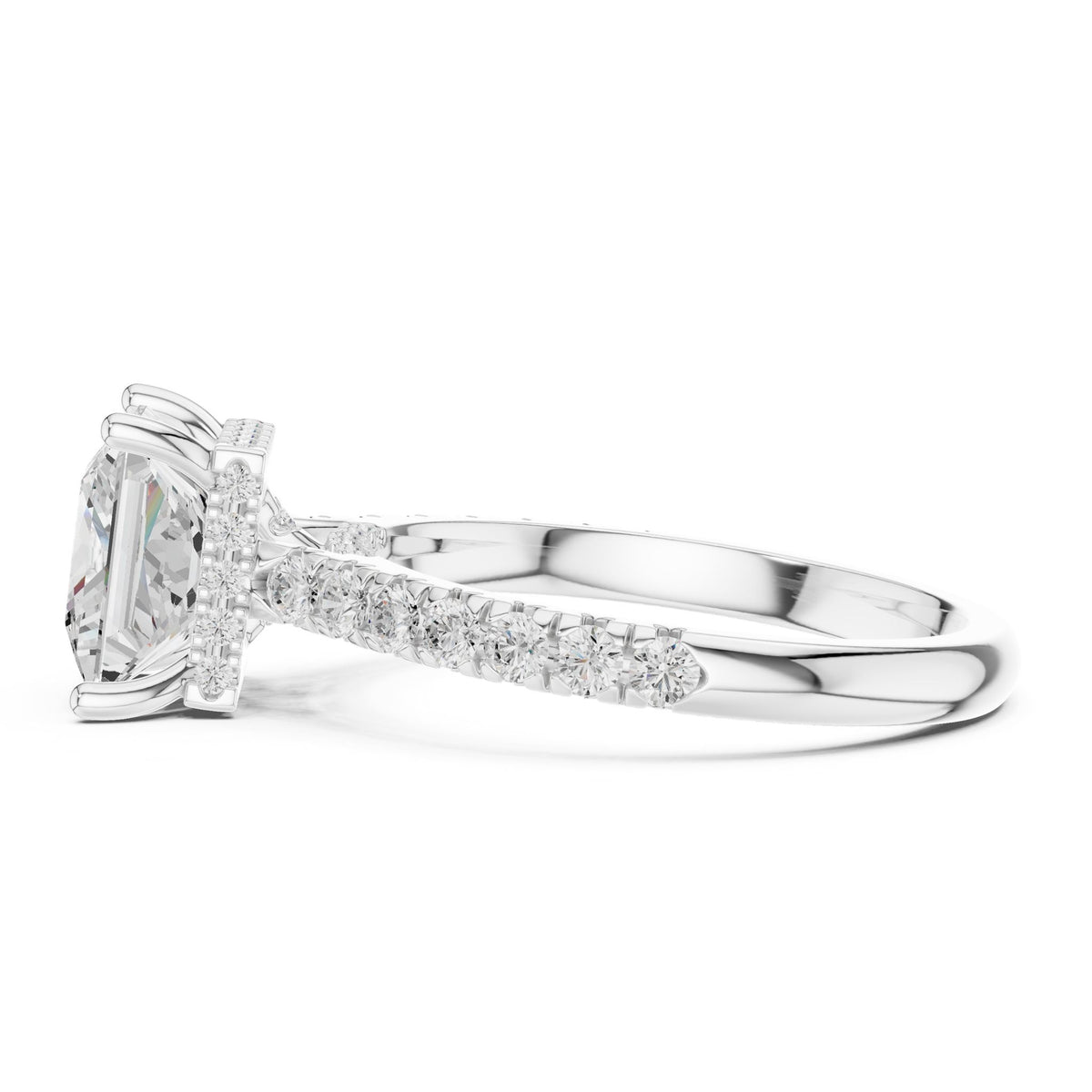 Princess Hidden Halo Lab Grown Diamond Engagement Ring