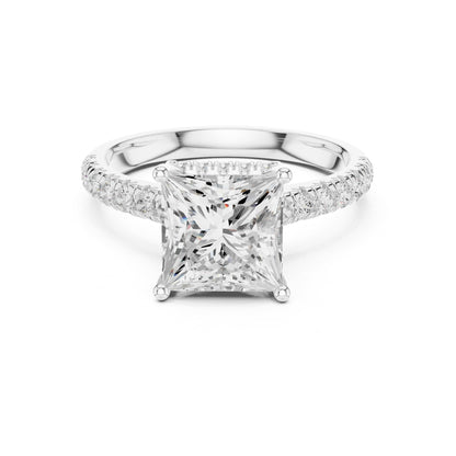 Princess Hidden Halo Lab Grown Diamond Engagement Ring