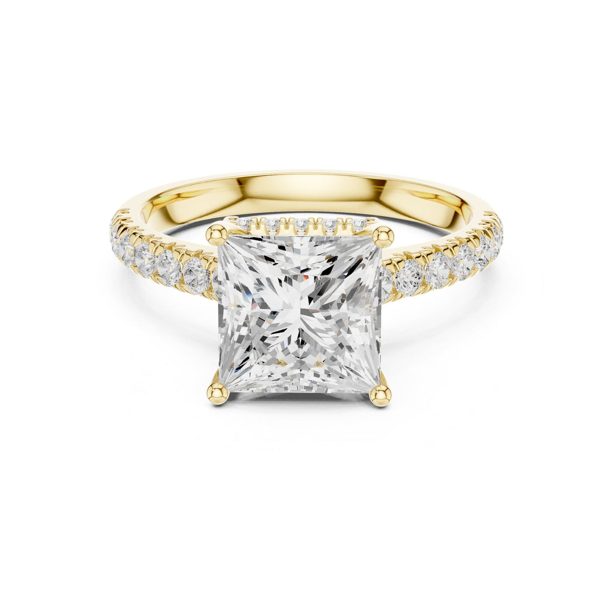 Princess Hidden Halo Lab Grown Diamond Engagement Ring