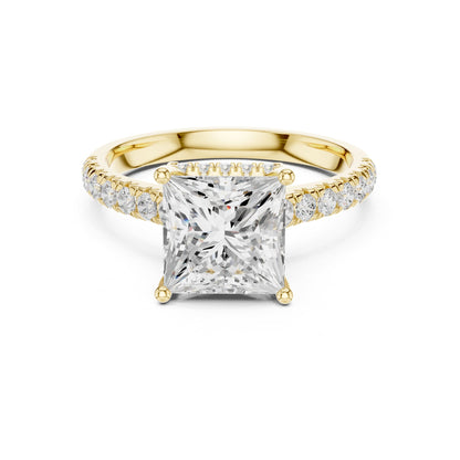 Princess Hidden Halo Lab Grown Diamond Engagement Ring