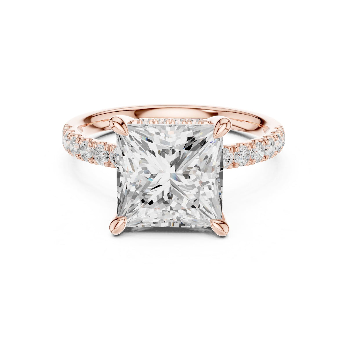 Princess Hidden Halo Lab Grown Diamond Engagement Ring