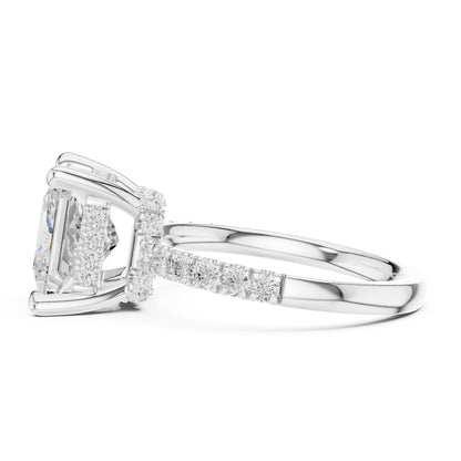 Princess Hidden Halo Lab Grown Diamond Engagement Ring