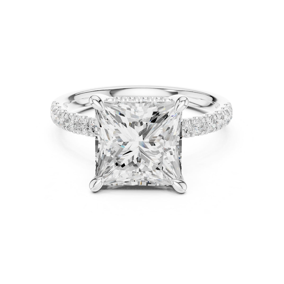 Princess Hidden Halo Lab Grown Diamond Engagement Ring