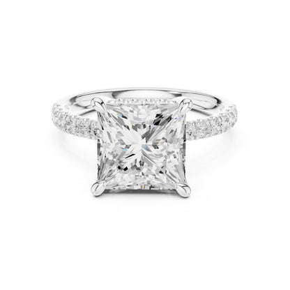 Princess Hidden Halo Lab Grown Diamond Engagement Ring