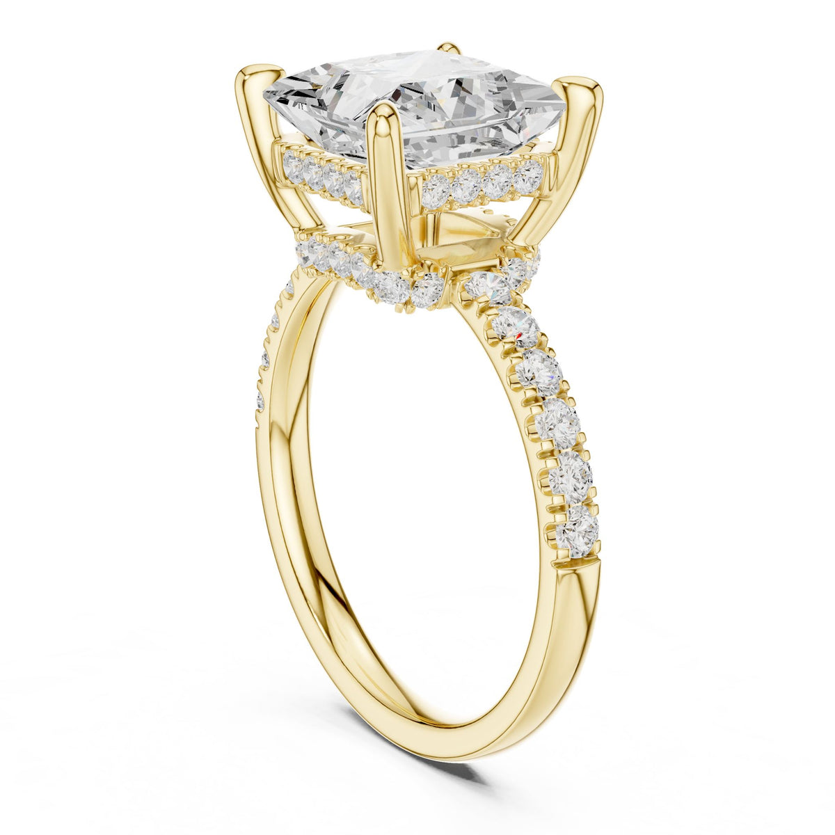 Princess Hidden Halo Lab Grown Diamond Engagement Ring