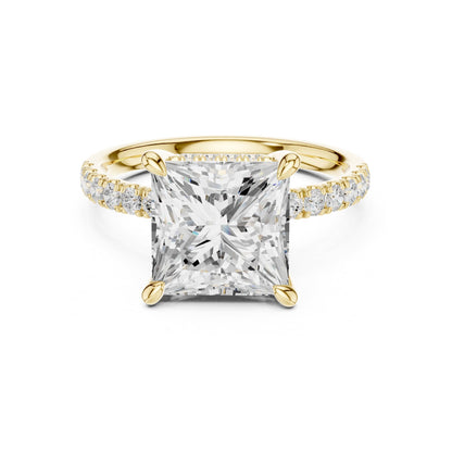 Princess Hidden Halo Lab Grown Diamond Engagement Ring
