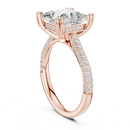 Princess Hidden Halo Lab Grown Diamond Engagement Ring
