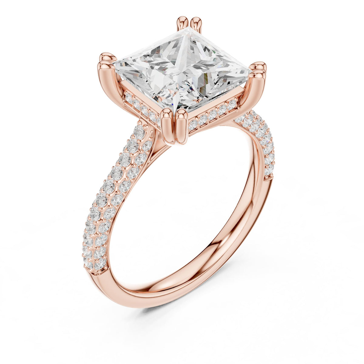Princess Hidden Halo Lab Grown Diamond Engagement Ring