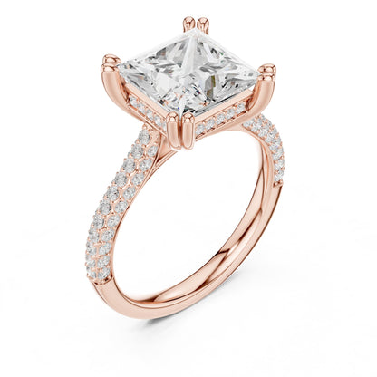 Princess Hidden Halo Lab Grown Diamond Engagement Ring