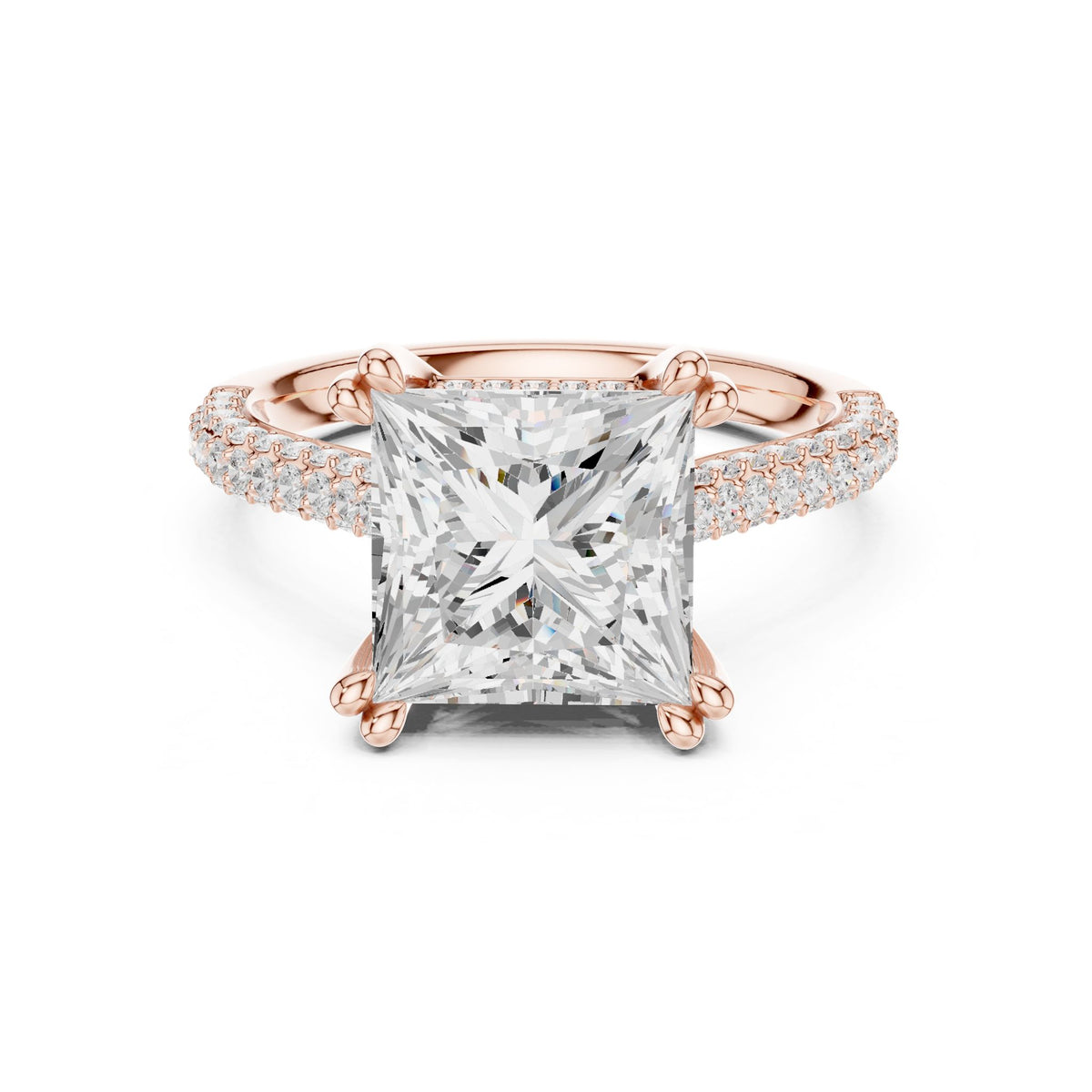 Princess Hidden Halo Lab Grown Diamond Engagement Ring