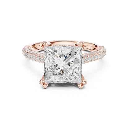 Princess Hidden Halo Lab Grown Diamond Engagement Ring