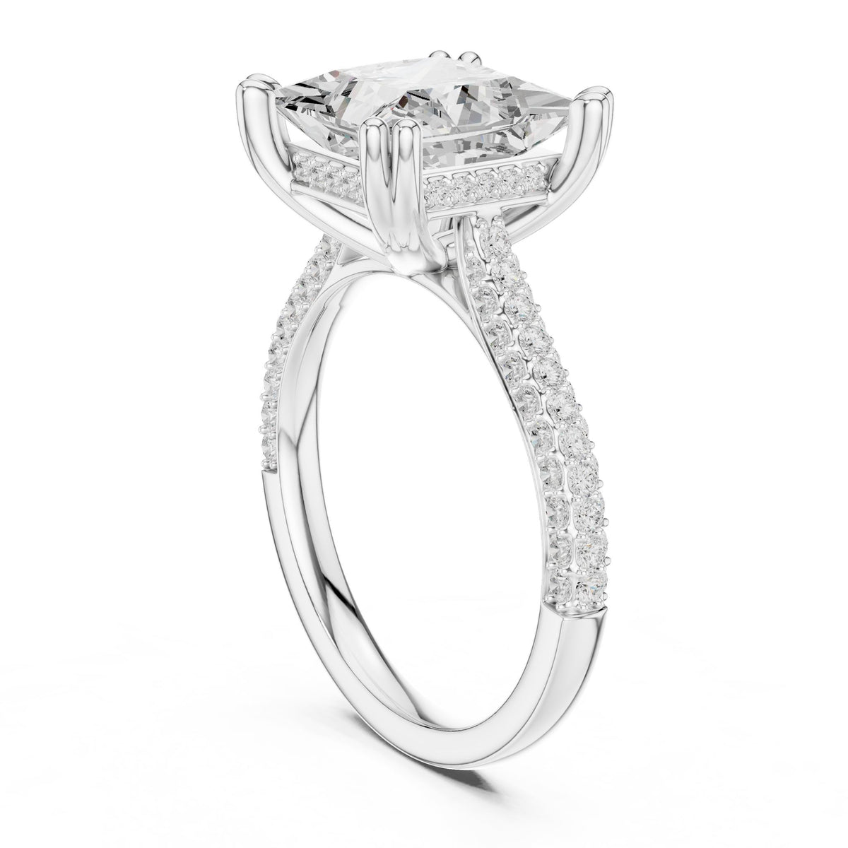 Princess Hidden Halo Lab Grown Diamond Engagement Ring
