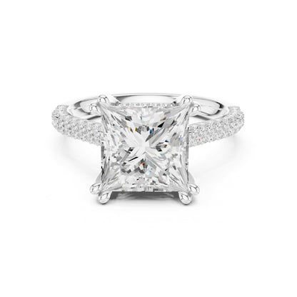 Princess Hidden Halo Lab Grown Diamond Engagement Ring